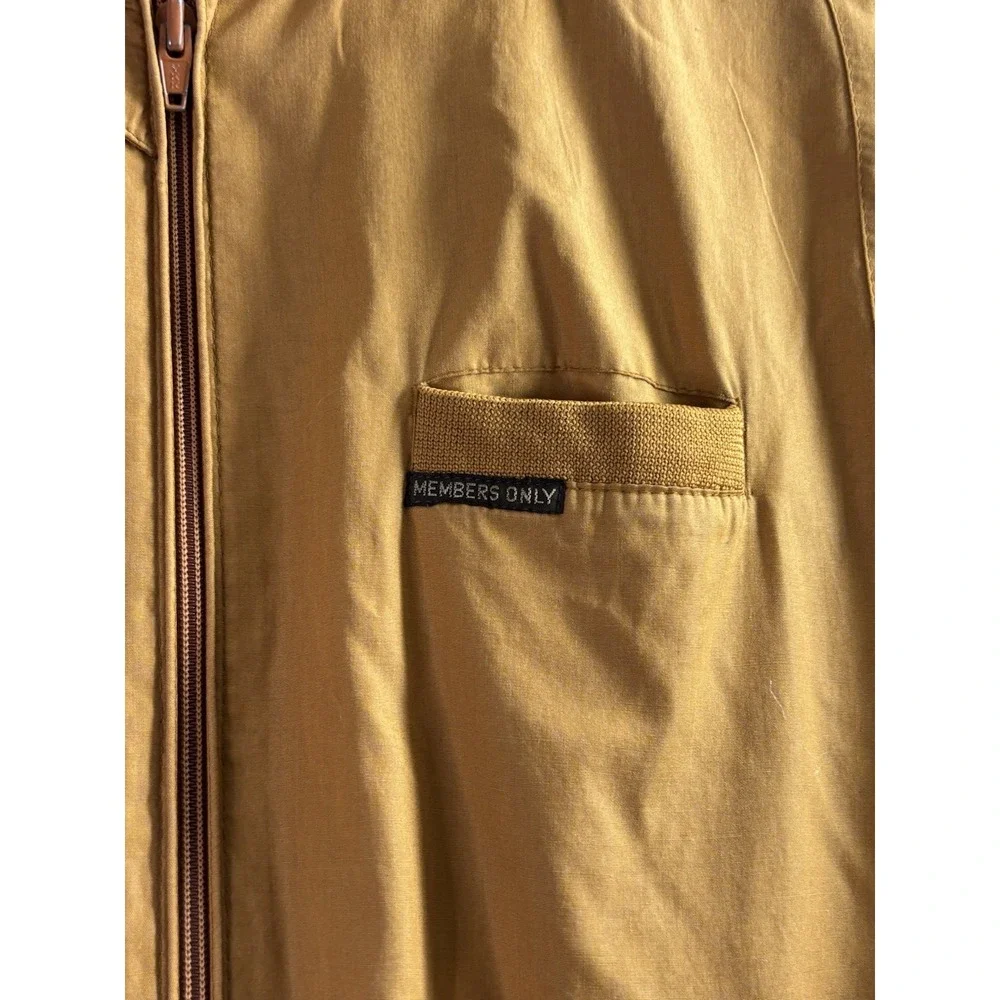 Vintage Members Only Jacket Mens 44 Mustard Racer 80s